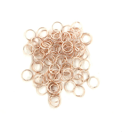 Anneaux de jonction couleur or rose 8 mm x 0,8 mm - Calibre 20 ouvert - 300 anneaux - J107