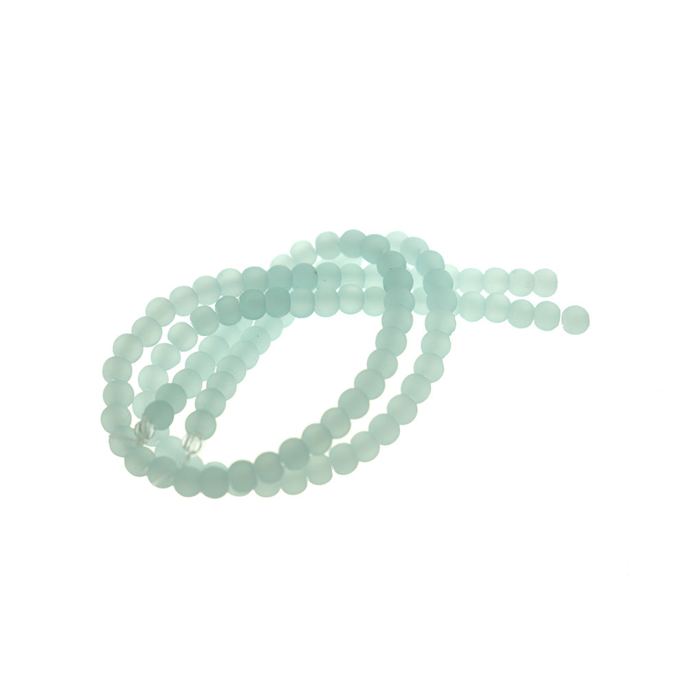 Round Cultured Sea Glass Beads - 4mm - 1 Strand 48 Beads - Choose Your Color!