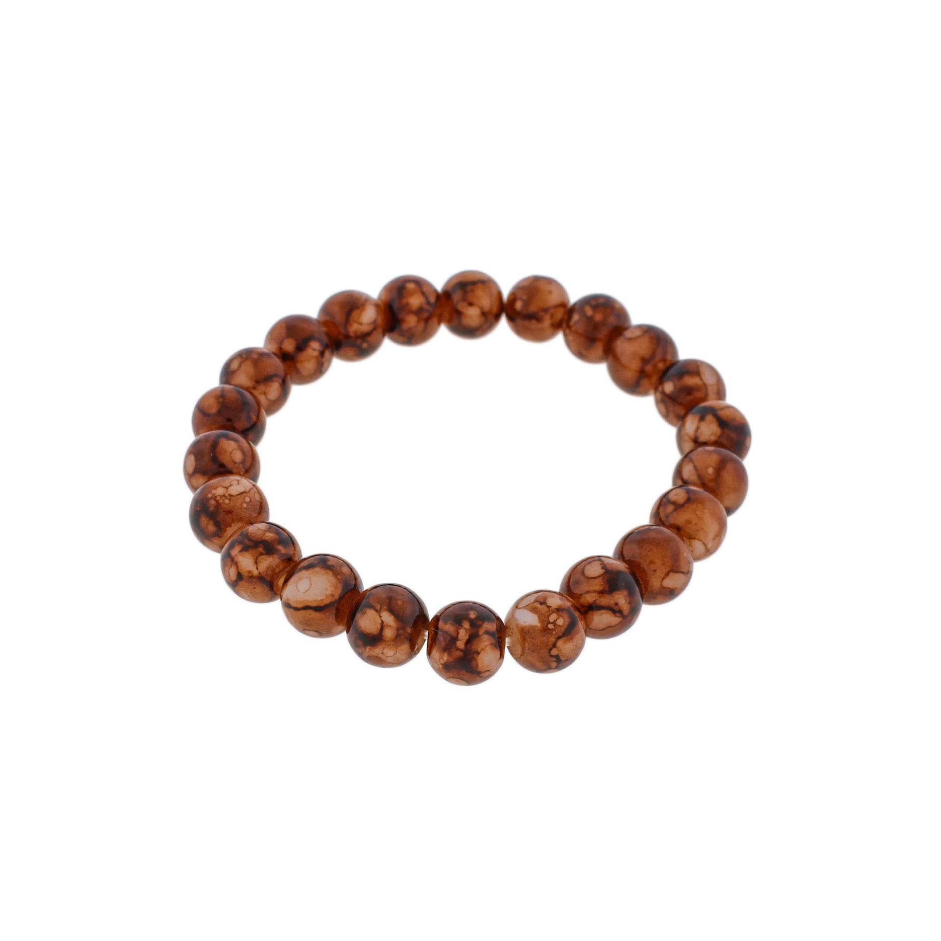 Round Glass Bead Bracelet - 8mm / 47mm - Choose Your Color - 1 Bracelet