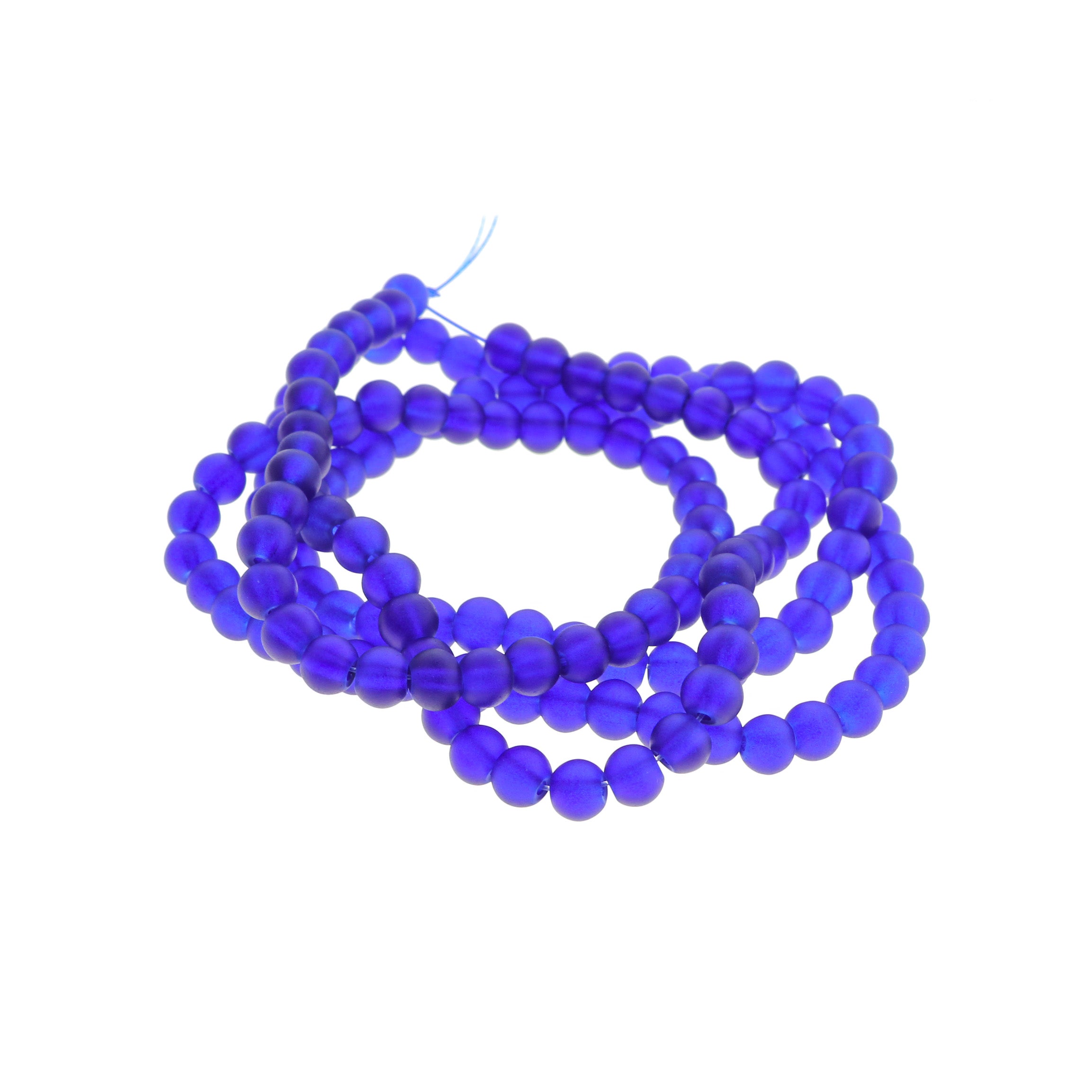 Round Glass Beads - 6mm - Frosted - 1 Strand 140 Beads - Choose Your Color!