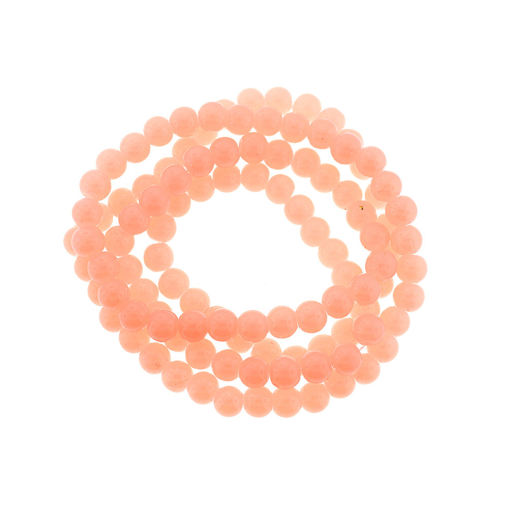 Round Glass Beads 8mm - Petal Pink - 1 Strand 110 Beads - BD2285