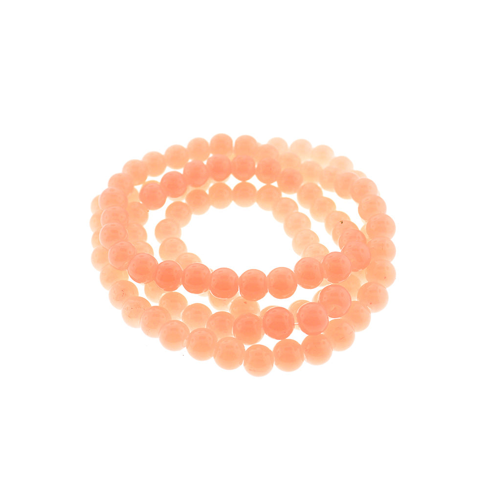 Round Glass Beads 8mm - Petal Pink - 1 Strand 110 Beads - BD2285