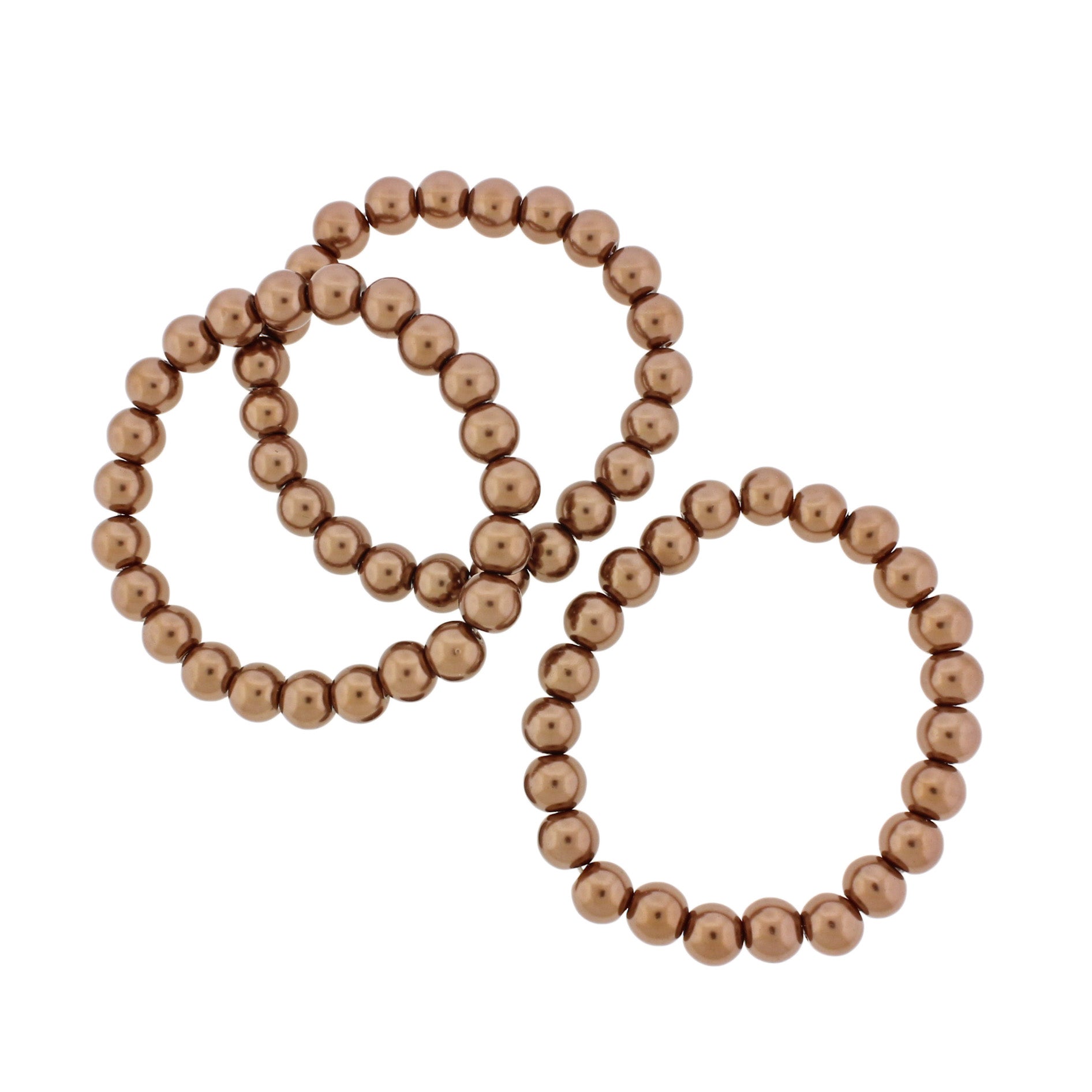 Round Glass Pearl Bead Bracelet 8mm / 55mm - Choose Your Color - 1 Bracelet