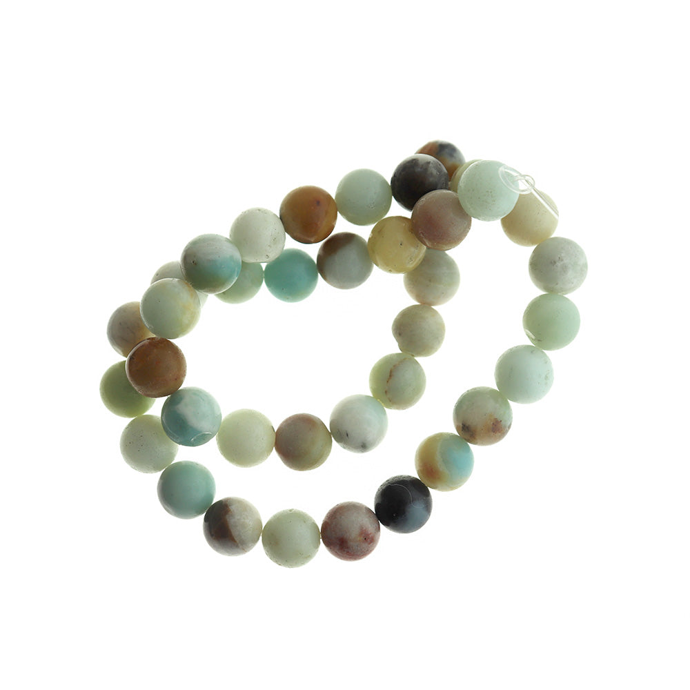 Round Natural Amazonite Beads 4mm - 14mm - Choose Your Size - Serene Beach Tones - 1 Full 15" - 15.7" Strand - BD1801