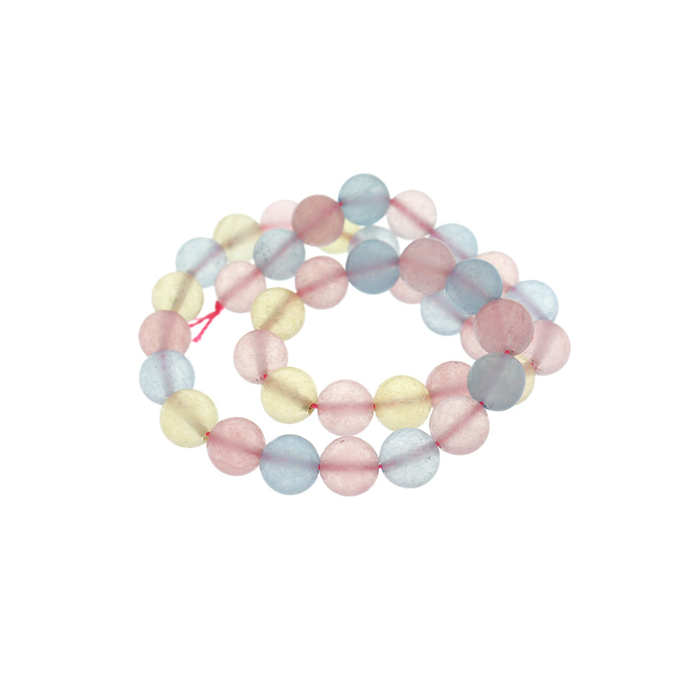 Round Natural Morganite Beads 8mm - 12mm - Choose Your Size - Pastel Candy Colors - 1 Full 15" Strand - BD2309