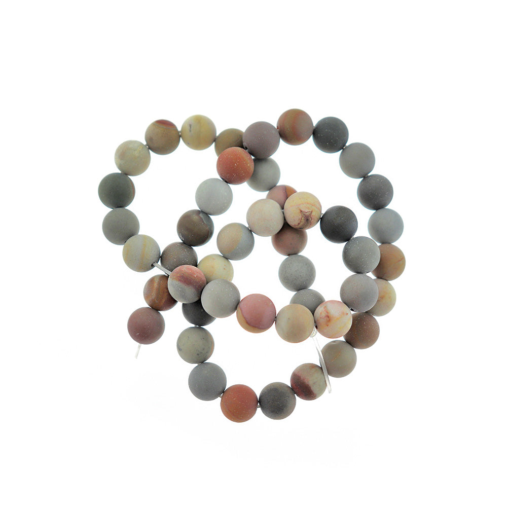 Round Natural Ocean Jasper Beads 6mm - 10mm - Choose Your Size - Earth Tones - 1 Full 15" Strand - BD2307