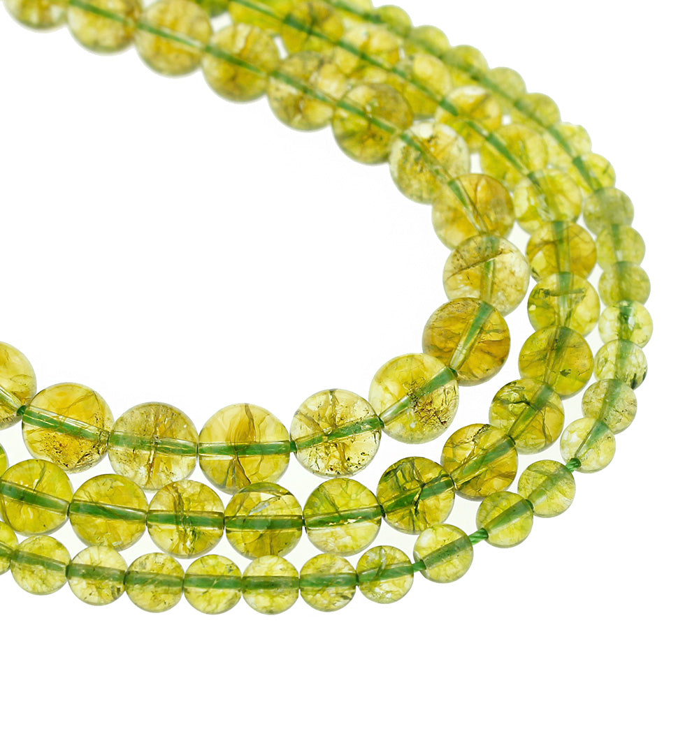 Perles de péridot naturelles rondes 6mm -10mm - Choisissez votre taille - Vert printemps - 5 Perles - BD1861