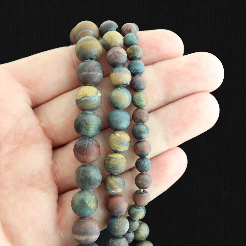 Round Natural Tigers Eye Beads 6mm - 10mm - Choose Your Size - Golden Reddish Brown - 1 Full 15.5" Strand - BD1806