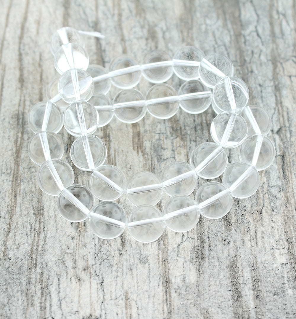Round Quartz Beads 4mm -12mm - Choose Your Size - Clear Quartz - 1 Full 15.5" Strand - BD1853