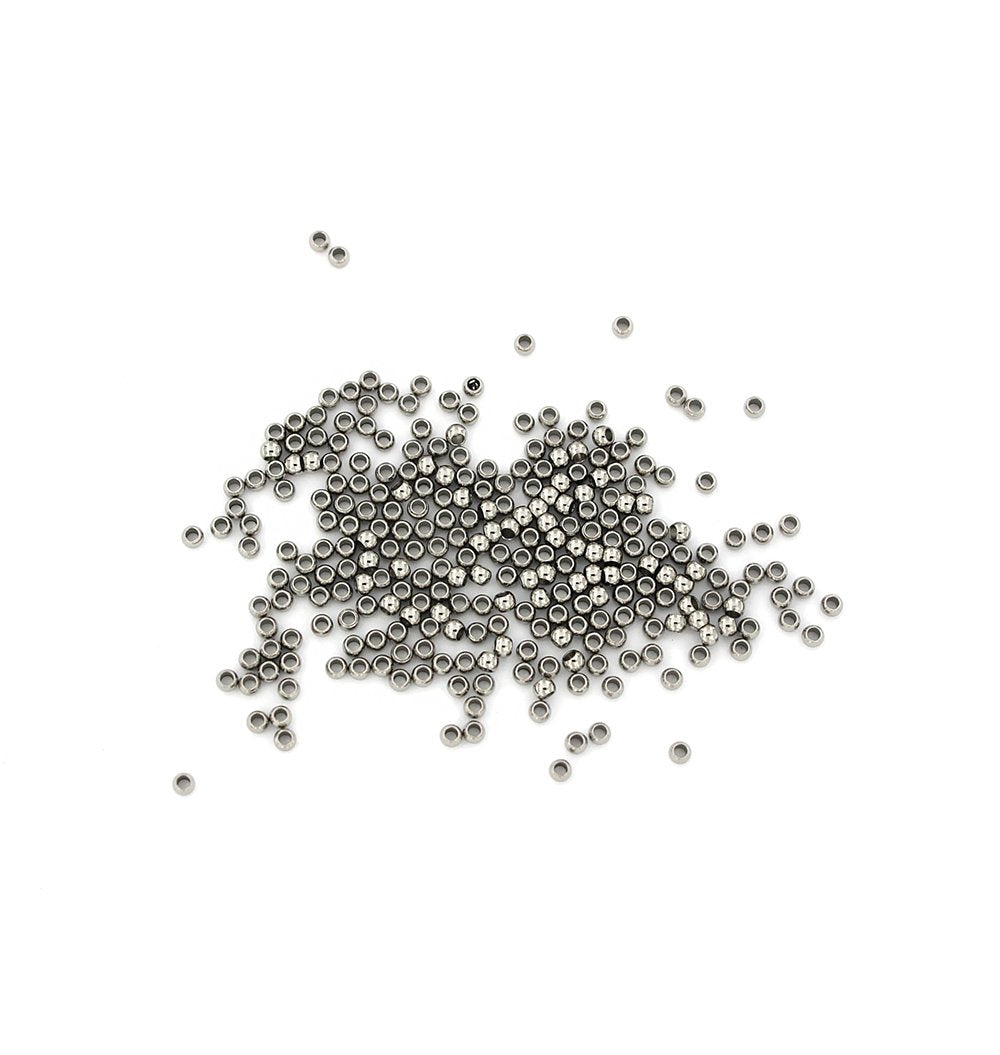 Perles intercalaires rondes 2 mm x 1,5 mm - ton argent - 100 perles - FD669