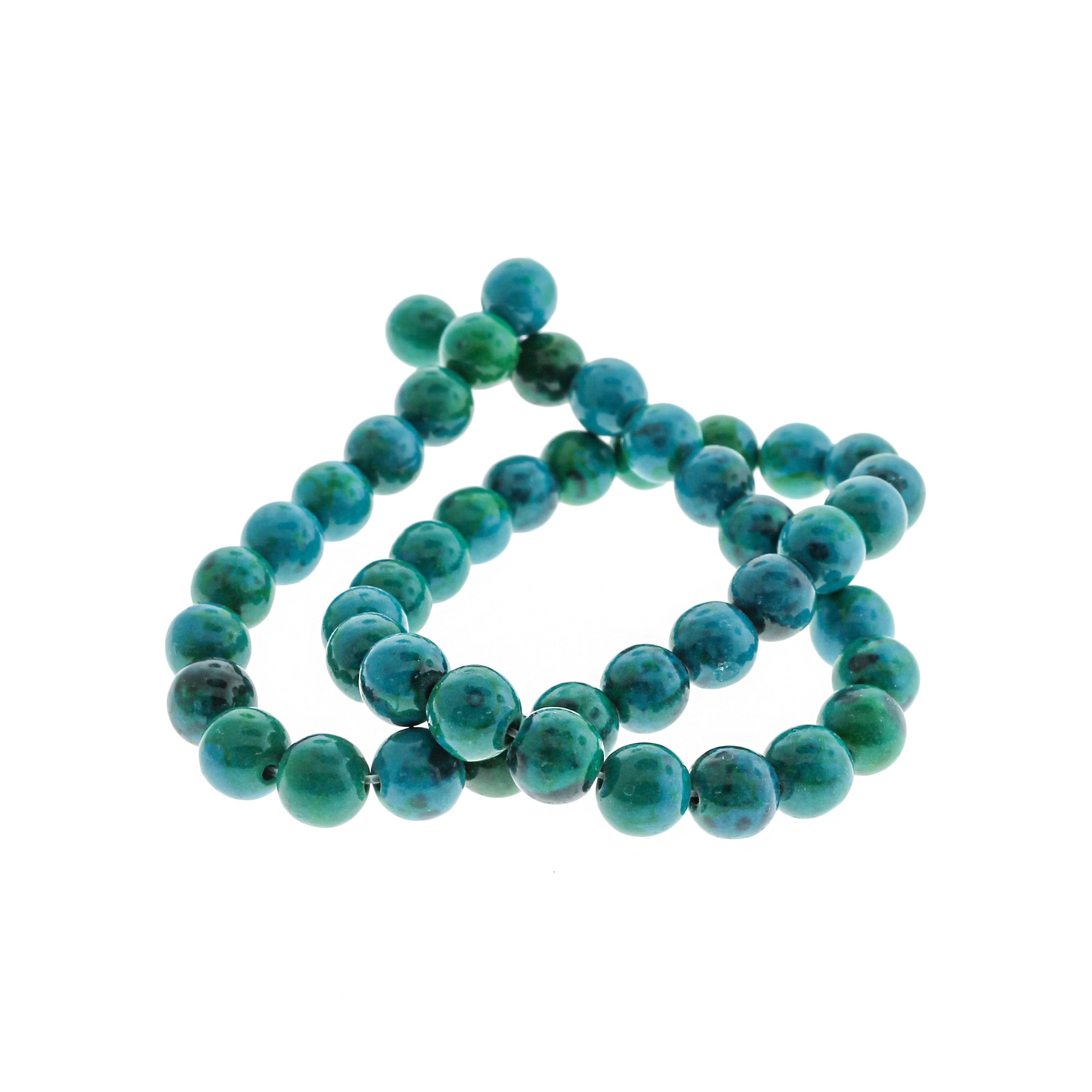 Round Synthetic Chrysocolla Beads 4mm - 12mm - Choose Your Size - Ocean Blue - 1 Full 15" Strand - BD1827