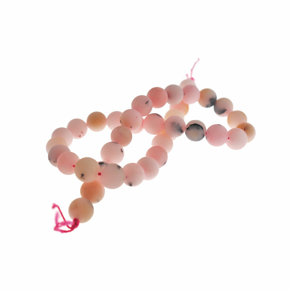 Perles rondes en opale synthétique 6 mm - 10 mm - Choisissez votre taille - Rose - 1 brin complet - BD2821