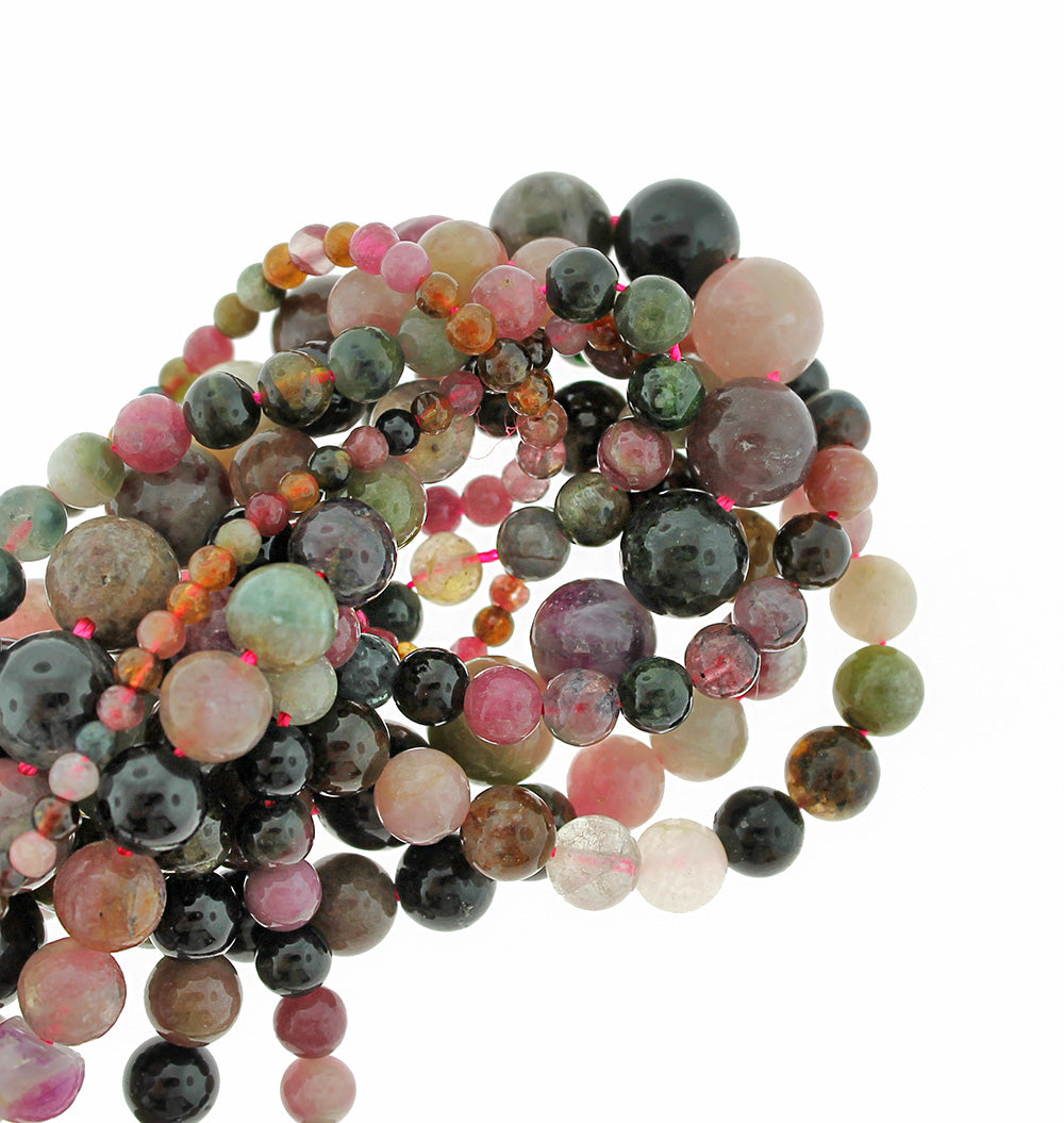 Perles de tourmaline rondes 3mm - 10mm - Choisissez votre taille - Tons de terre en sourdine - 1 brin complet de 15,5" - BD1874