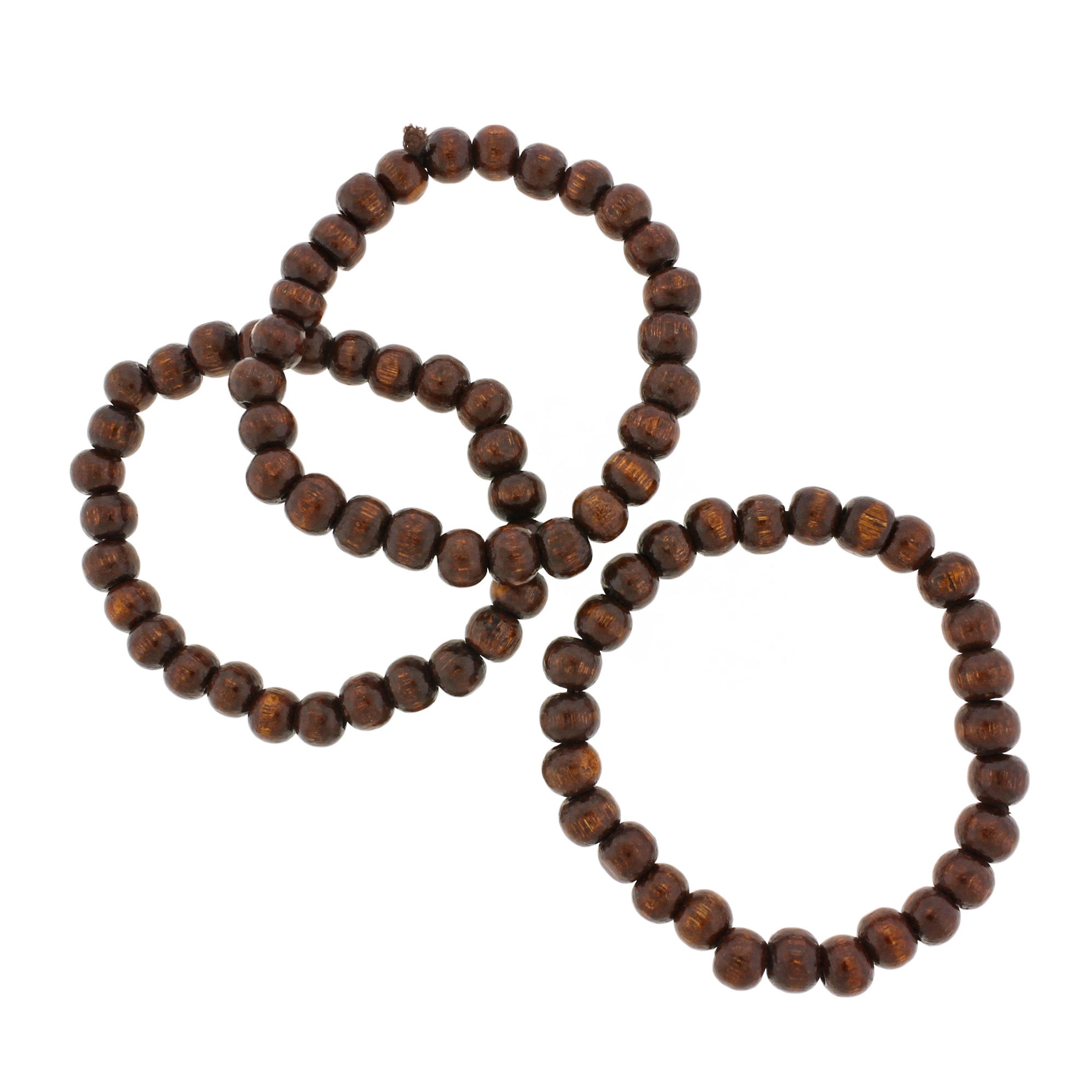 Bracelet Perles Bois Rondes - 50mm - Marron - 1 Bracelet - BB146