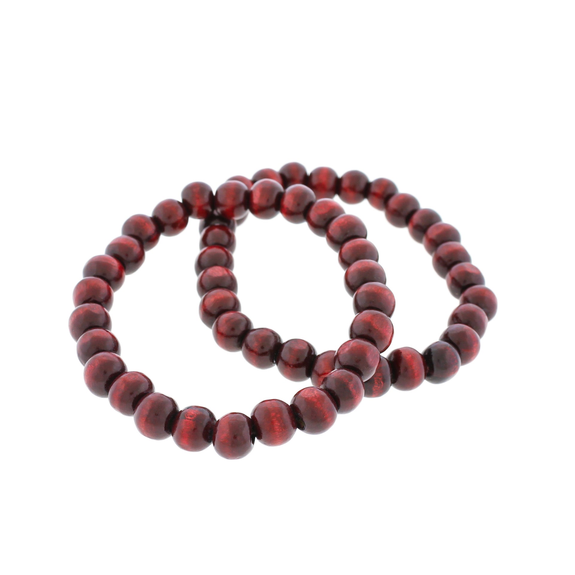 Round Wood Bead Bracelet - 8mm / 56mm - Choose from 8 Colors!