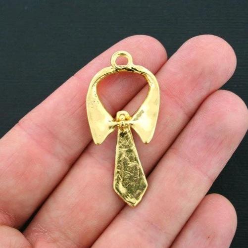 VENTE 2 breloques en émail doré cravate - E010