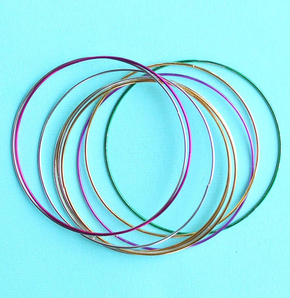 SALE 5 Sets Bangle Bracelets Perfect Base for Jewelry Creations Set of 10 Total 50 Bracelets - FF910