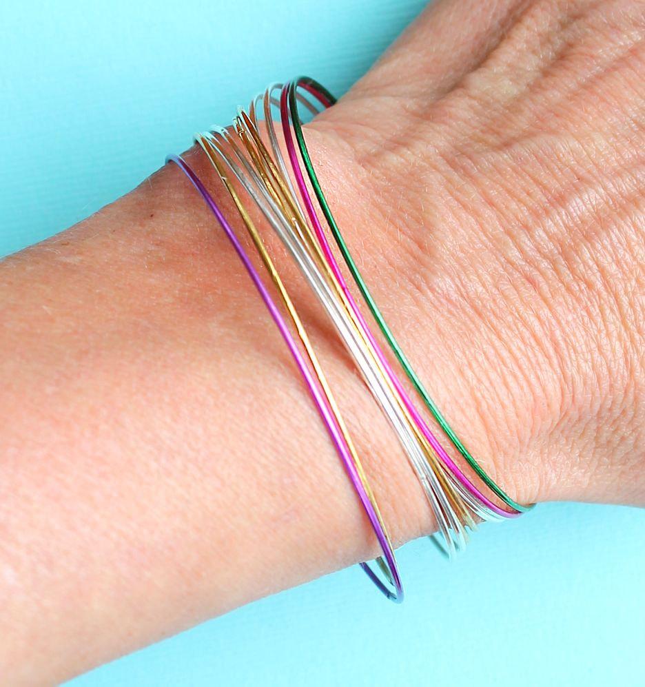 SALE 5 Sets Bangle Bracelets Perfect Base for Jewelry Creations Set of 10 Total 50 Bracelets - FF910