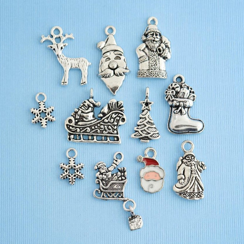 Santa Charm Collection Ton argent antique 11 breloques différentes - COL036