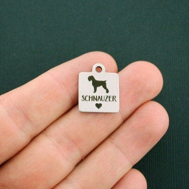 Schnauzer Stainless Steel Charms - BFS013-1299