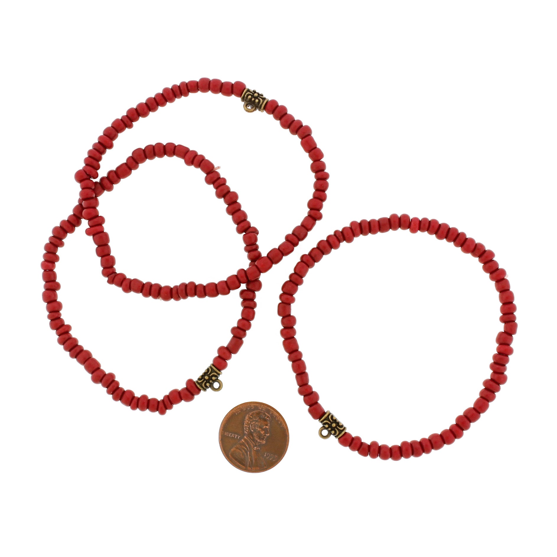 Seed Bead Bracelet with Antique Bronze Tone Bail - 62mm - Choose Your Color!