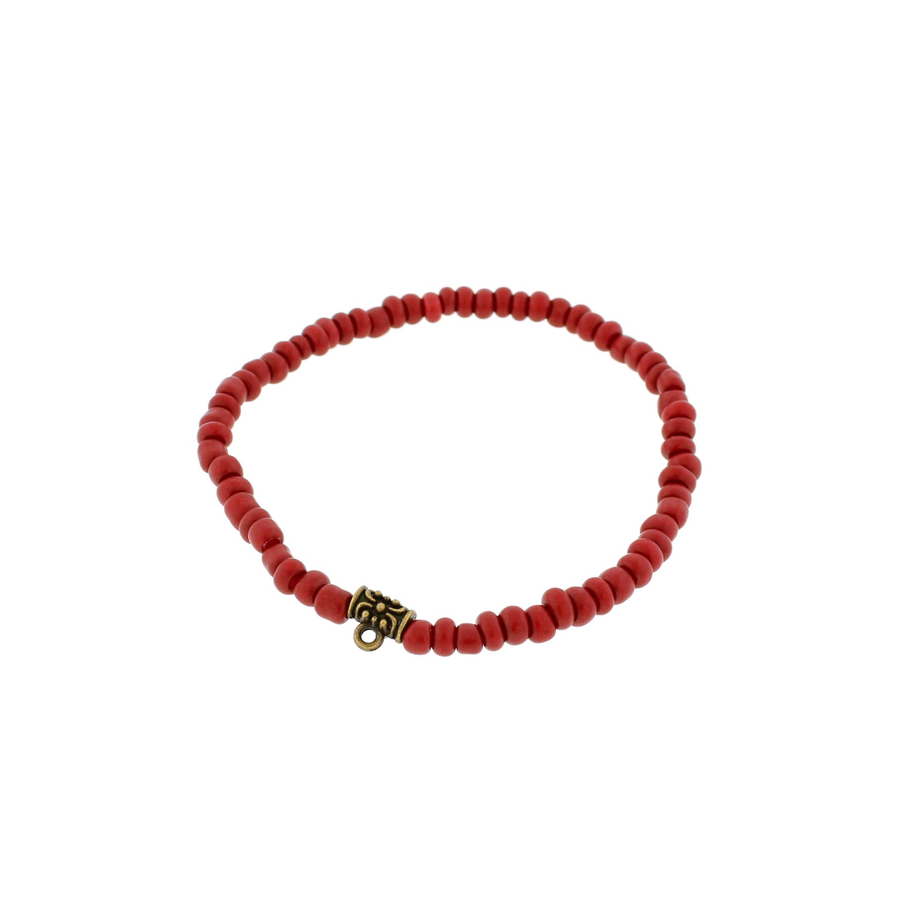 Seed Bead Bracelet with Antique Bronze Tone Bail - 62mm - Choose Your Color!