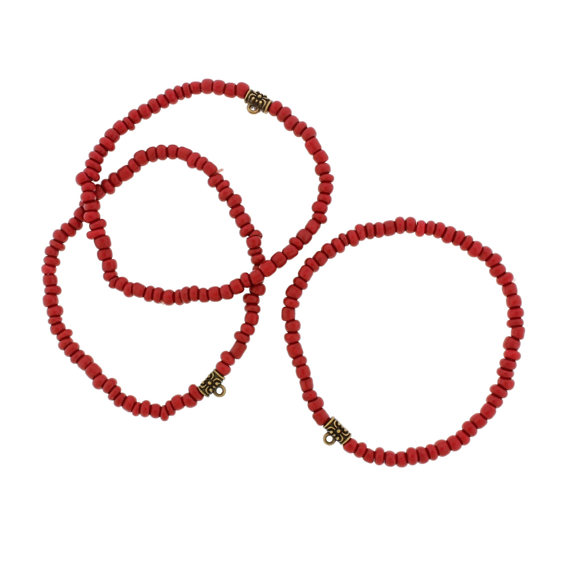 Seed Bead Bracelet with Antique Bronze Tone Bail - 62mm - Choose Your Color!