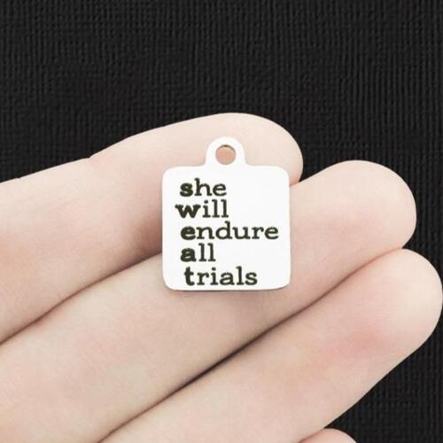 She will endure all trails Stainless Steel Charms - BFS013-6216