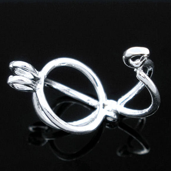 Silver Tone Bead Cages - 19mm x 12mm - 5 Pieces - FD022