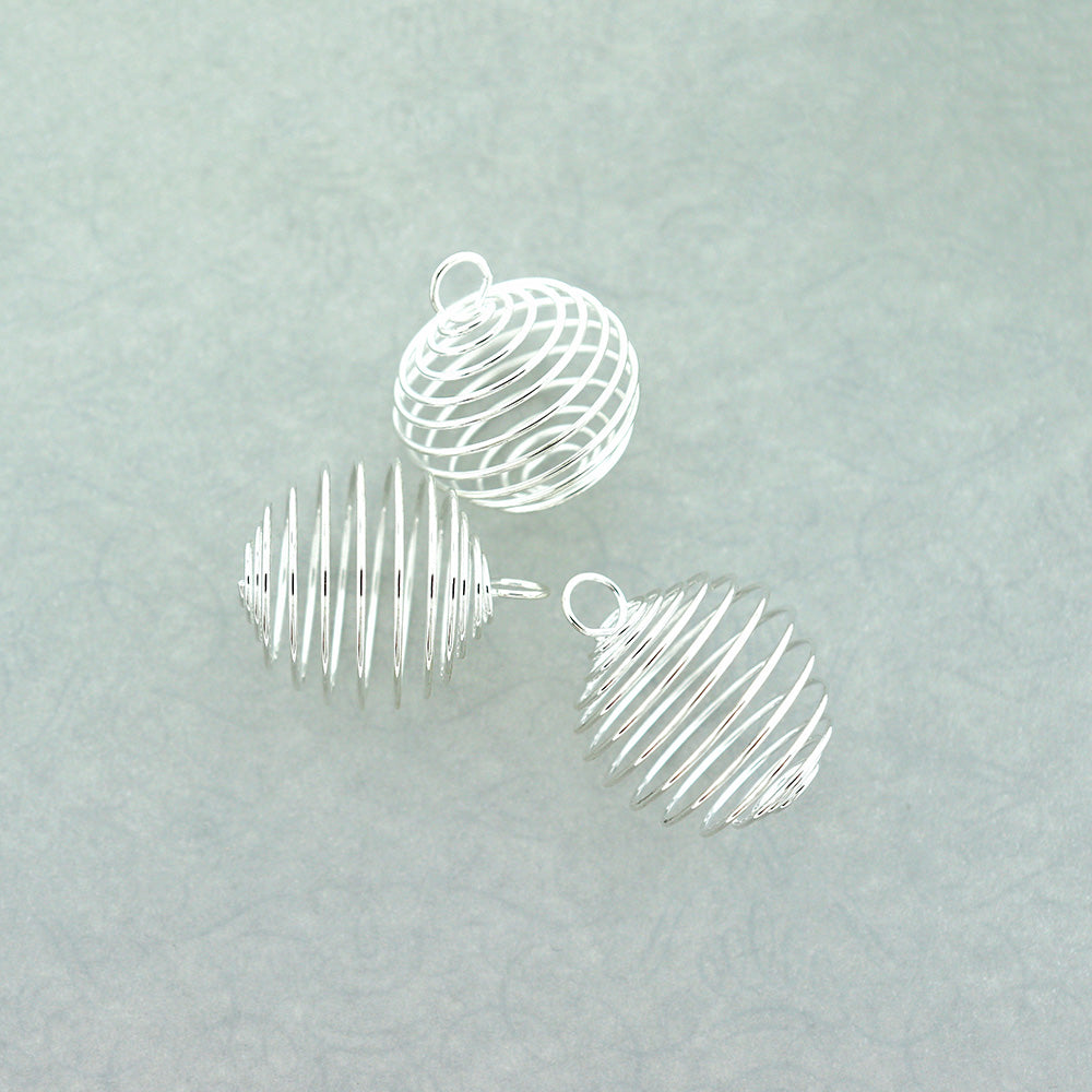 Silver Tone Bead Cages - 30mm x 24mm - 30 Pieces - FD812