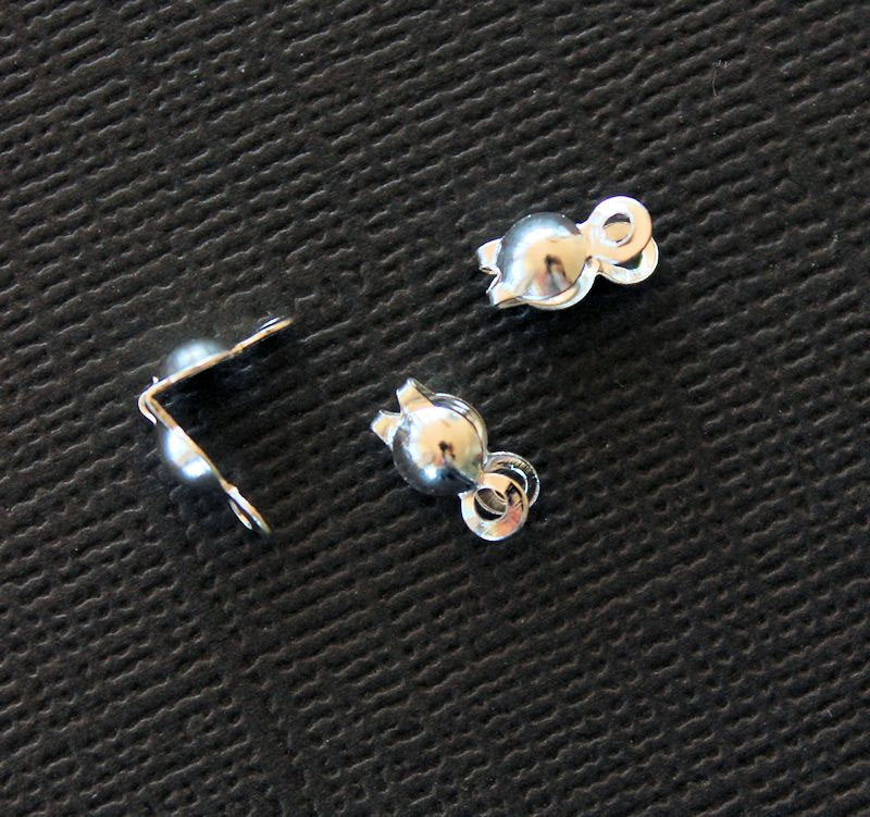 Pointes de perles argentées - 8 mm x 4 mm à clapet - 500 pièces - FD004