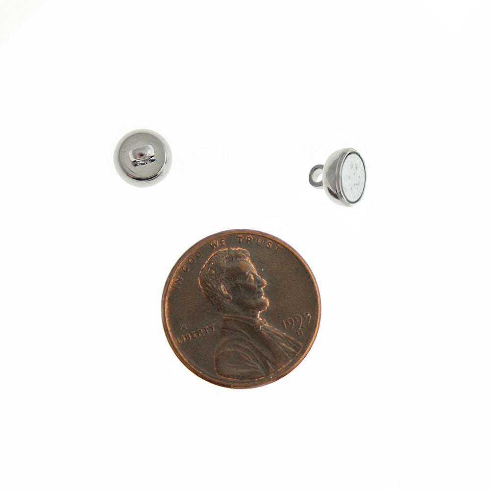 Fermoir magnétique en laiton argenté 7 mm x 3 mm - 2 fermoirs 4 pièces - FD460