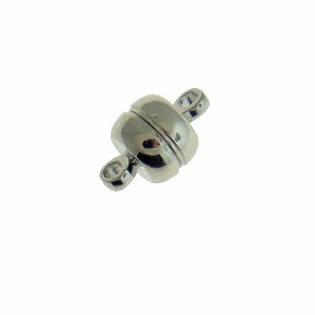 Fermoir magnétique en laiton argenté 7 mm x 3 mm - 2 fermoirs 4 pièces - FD460