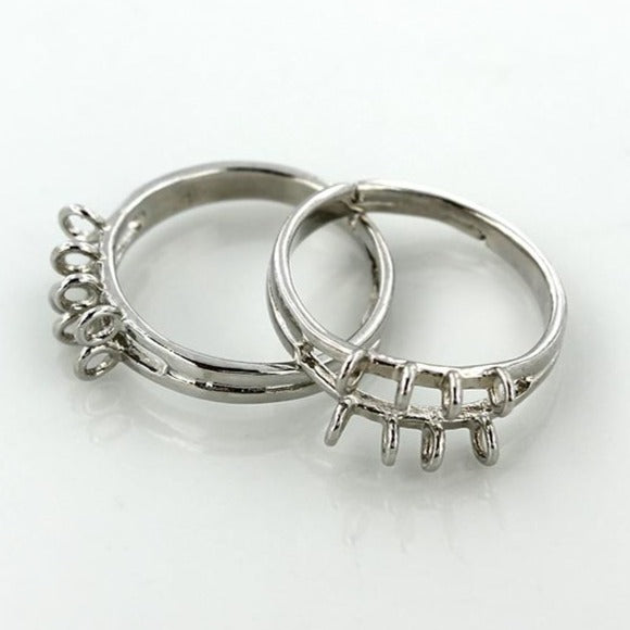 Silver Tone Brass Ring Bases - 18mm - 4 Pieces - Z124