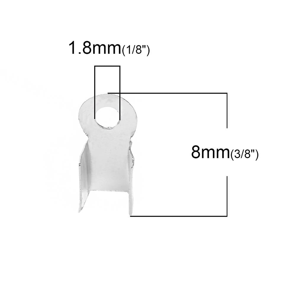 Embouts de cordon argentés - 8 mm x 4 mm - 500 pièces - FD506