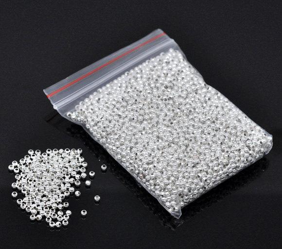 Silver Tone Crimp Beads - 2mm - 250 Pieces - FD050