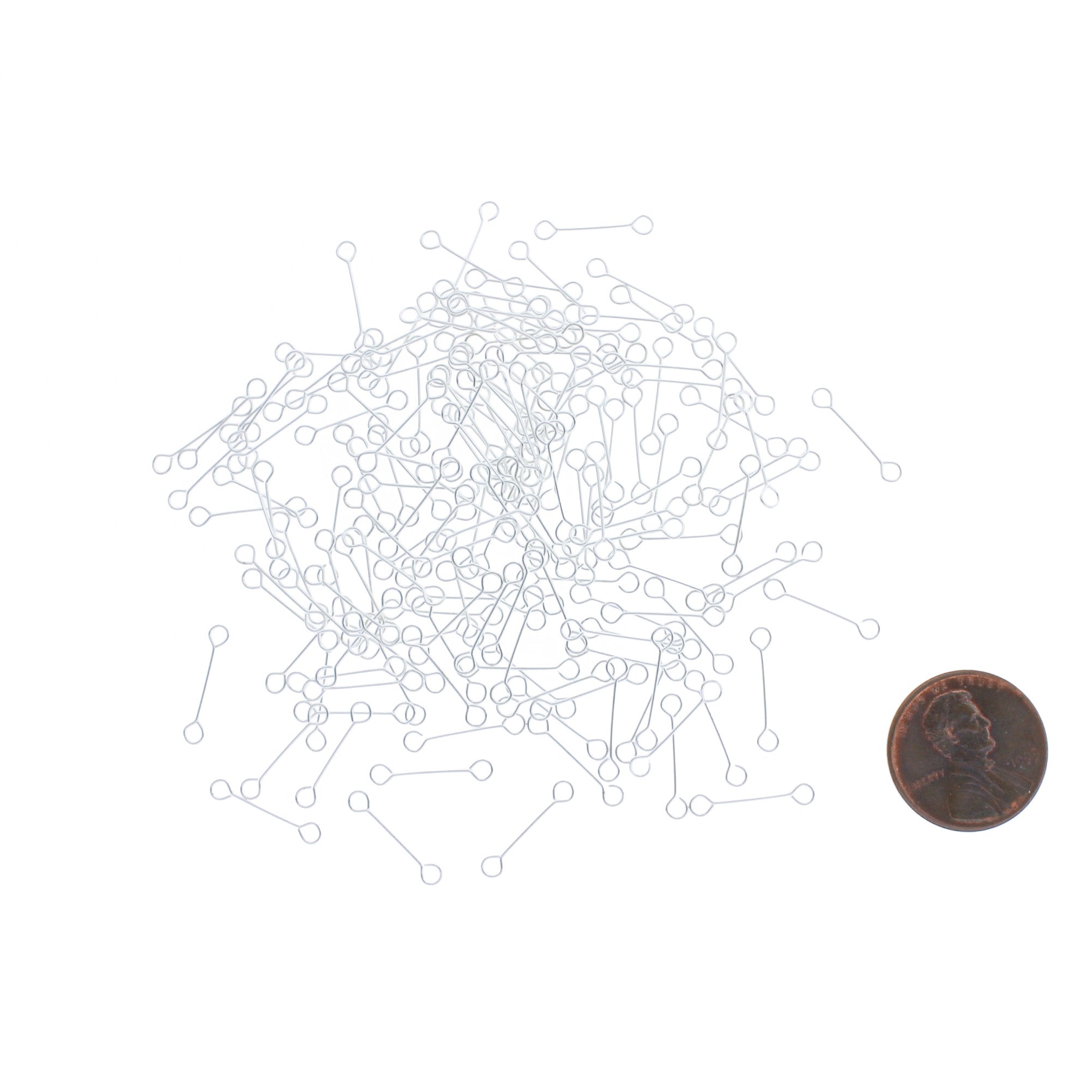 Silver Tone Double Eye Pins - 15mm - 100 Pieces - PIN116