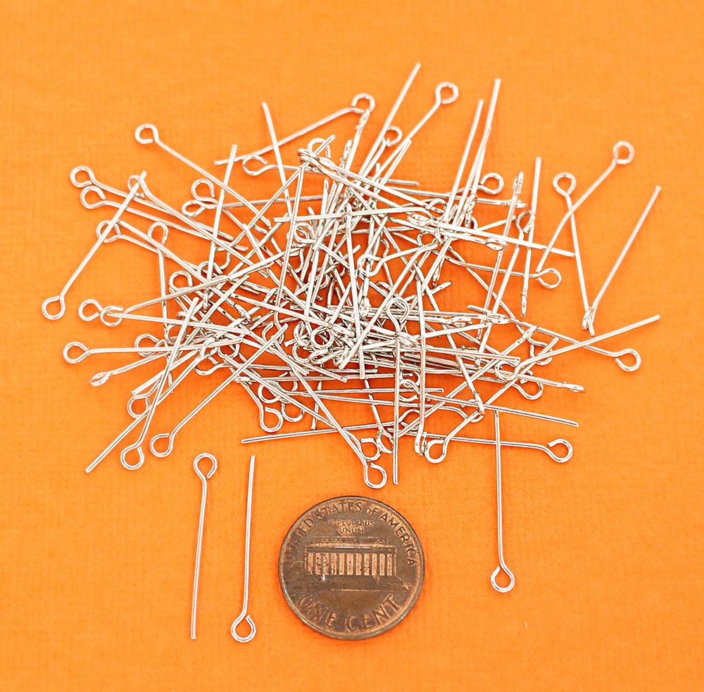 Épingles à œil argentées - 24 mm - 100 pièces - PIN56