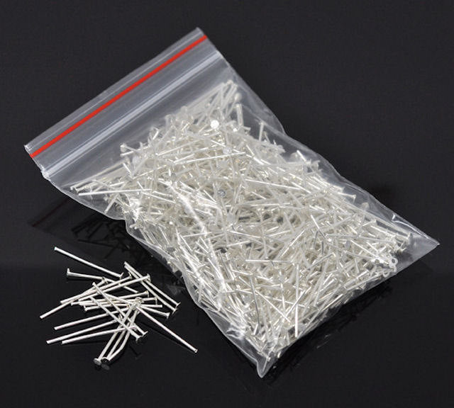 Silver Tone Flat Head Pins - 20mm - 700 Pieces - PIN21