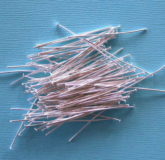 Silver Tone Flat Head Pins - 50mm - 250 Pieces - PIN06