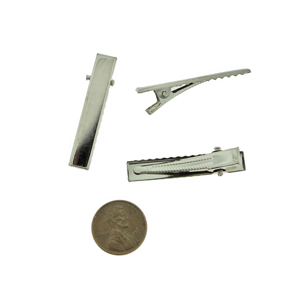 Barrettes à cheveux argentées - 40 mm x 8 mm - 20 pièces - Z1143