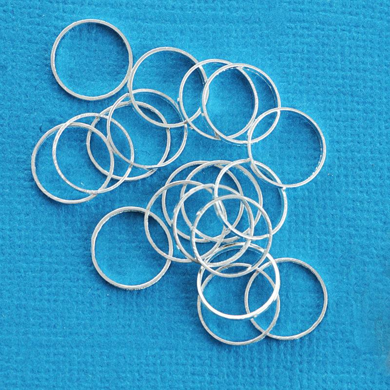 Silver Tone Jump Rings 10mm x 1mm - Closed 18 Gauge - 100 Rings - FD210