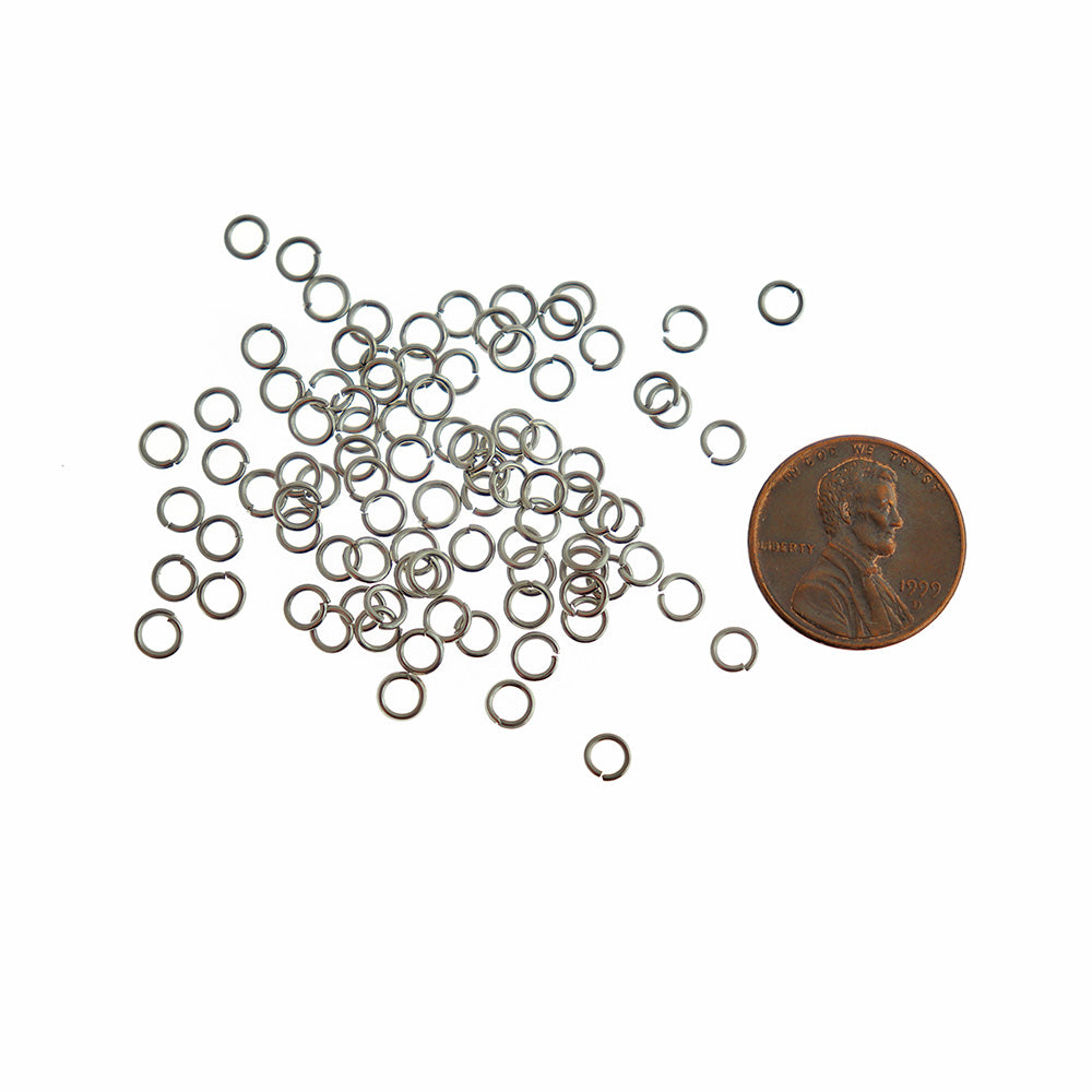 Anneaux argentés 4 mm x 0,7 mm - Calibre 21 ouvert - 1000 anneaux - J071