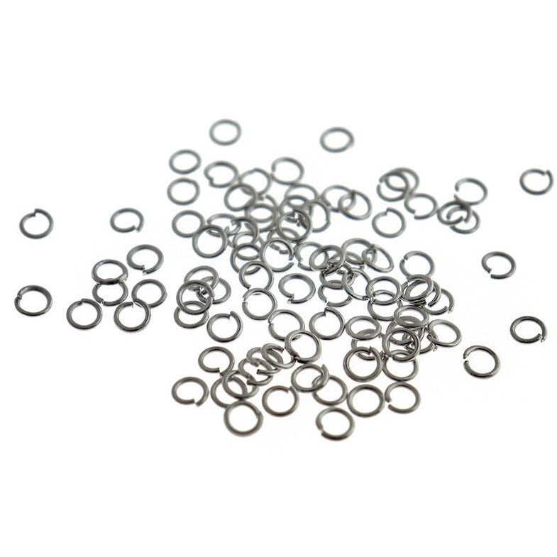 Silver Tone Jump Rings 4mm x 0.7mm - Open 21 Gauge - 250 Rings - J071