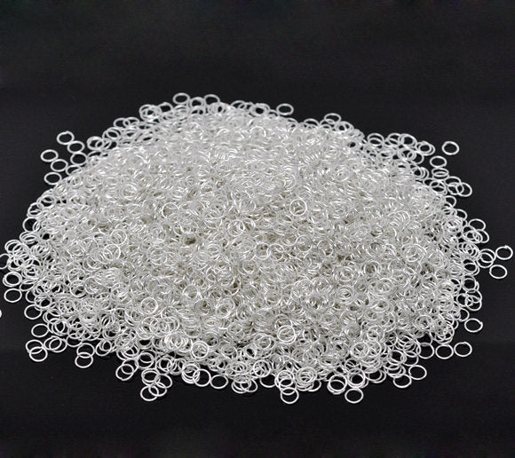 Anneaux argentés 6 mm x 0,7 mm - Calibre 21 fermé - Anneau 1000 - J004