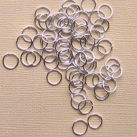 Silver Tone Jump Rings 8mm x 0.7mm - Open 21 Gauge - 100 Rings - J005