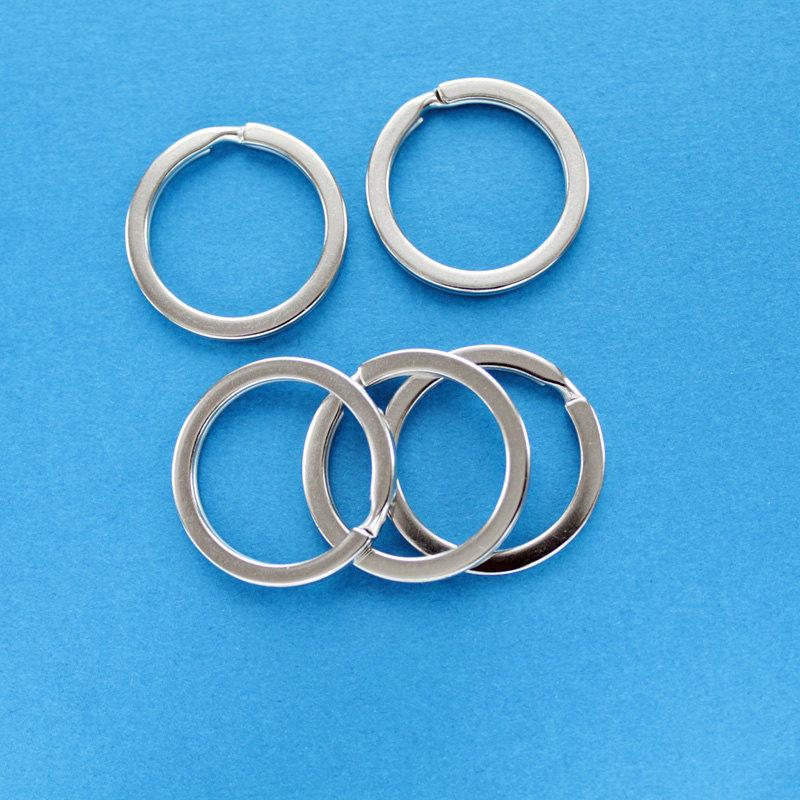 Silver Tone Key Rings - 25mm - 10 Pieces - Z068