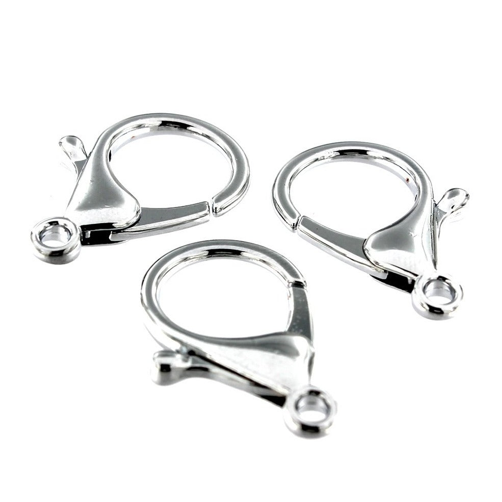 Silver Tone Lobster Clasps 24mm x 35mm - 4 Clasps - FF202