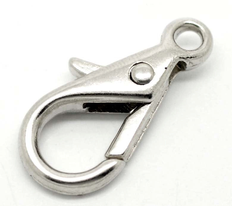 Silver Tone Lobster Clasps 28mm x 15mm - 5 Clasps - FD140