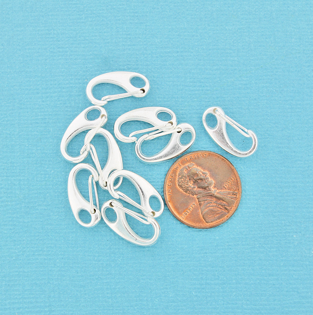 Silver Tone Lobster Snap Clasp - 16mm x 8mm - 6 Clasps - Z1005